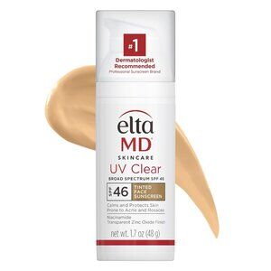 Elta MD UV Clear Tinted Face Sunscreen SPF 46 Transparent Zinc Oxide exp 02/27